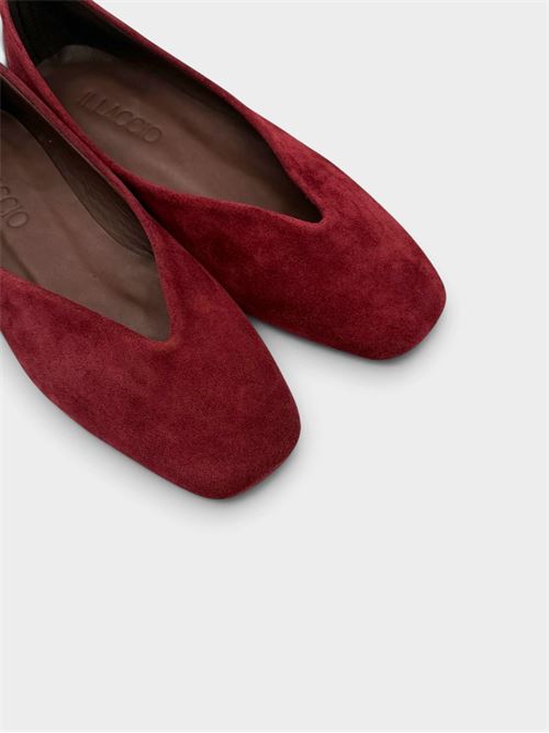 Ballerine in suede bordeaux con scollo a V IL LACCIO | VALESUEDEBORDEAUX